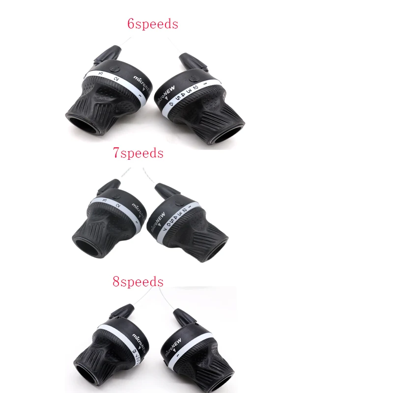 Bici Twist Grip Gear Shifters Viaggio 3X6S 3X7S 3X8S Velocità Twist Shifter Bicicletta Bike Shifter Deragliatore Compatibile per Shimano