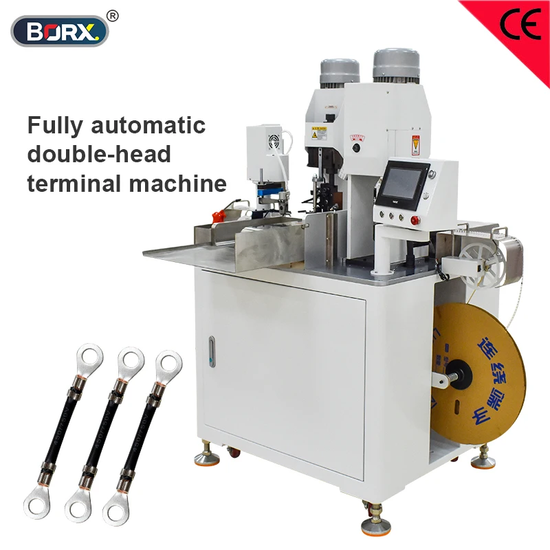 Fully automatic Double head terminal crimping machine electric connectors wire harness automatic riveting equipment