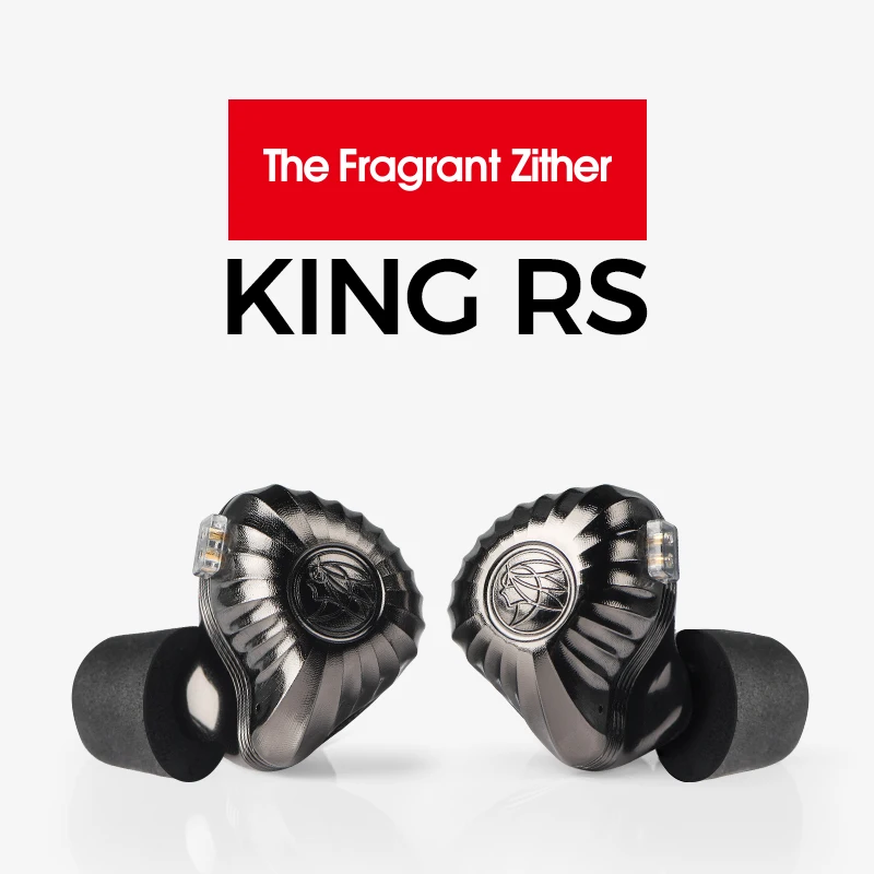 TFZ KING RS Dynamic Monitor In Ear Headphones HIFI Ear Back Noise Reduction Music Earphones Gold Diaphragm IEMS Detachable Cable