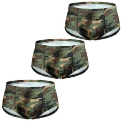 3PCS/Lot Sexy Mens Underwear Boxers Breathable Camouflage Low Rise Underpants Mini Boxer Shorts Trunks Cueca Masculina Panties