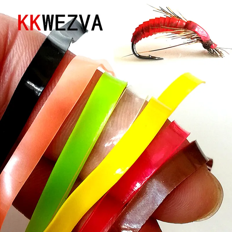 KKWEZVA 100pcs / bag silicone Caddis Fly Pupa Nymph Worm Body Wrap Skin Caddis Larvae / Czech Nymph Scud Lure Fly Tying Material