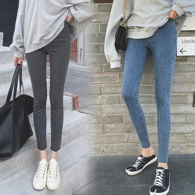 Summer Maternity Pants Maternity Jeans for Pregnant Women Pregnancy clothes Elastic Skinny Trousers Jeans Over The Pant Femme