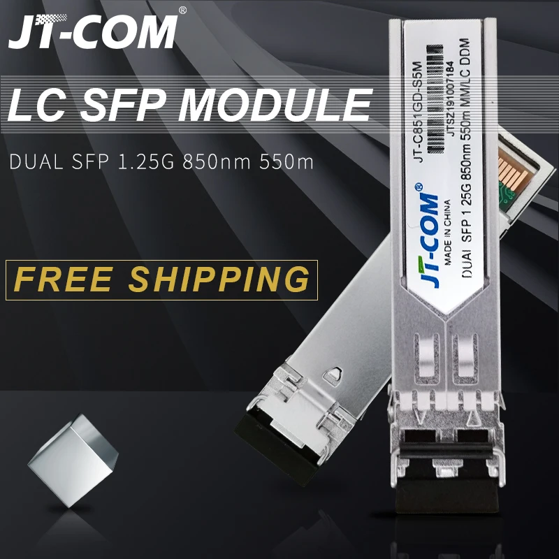 1Gb Mini Gbic 850nm 550m Fiber SFP Transceiver Module Gigabit Multimode Duplex LC DDM Compatible with SFP Cisco/Mikrotik Switch