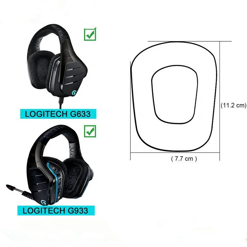 Ear Pads For Logitech G633  G633S G933S G933 G635 G935  Headphones Replacement Foam Earmuffs Ear Cushion Accessories