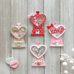 KSCRAFT Valentine Gumball Machine Metal Cutting Dies Stencils for DIY Scrapbooking Decorative Embossing DIY Paper Cards