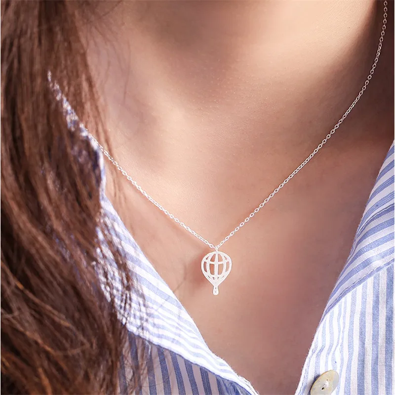 European And American Popularity, Hot Air Balloon Necklace Female Contracted Joker Pendant Collarbone Chain