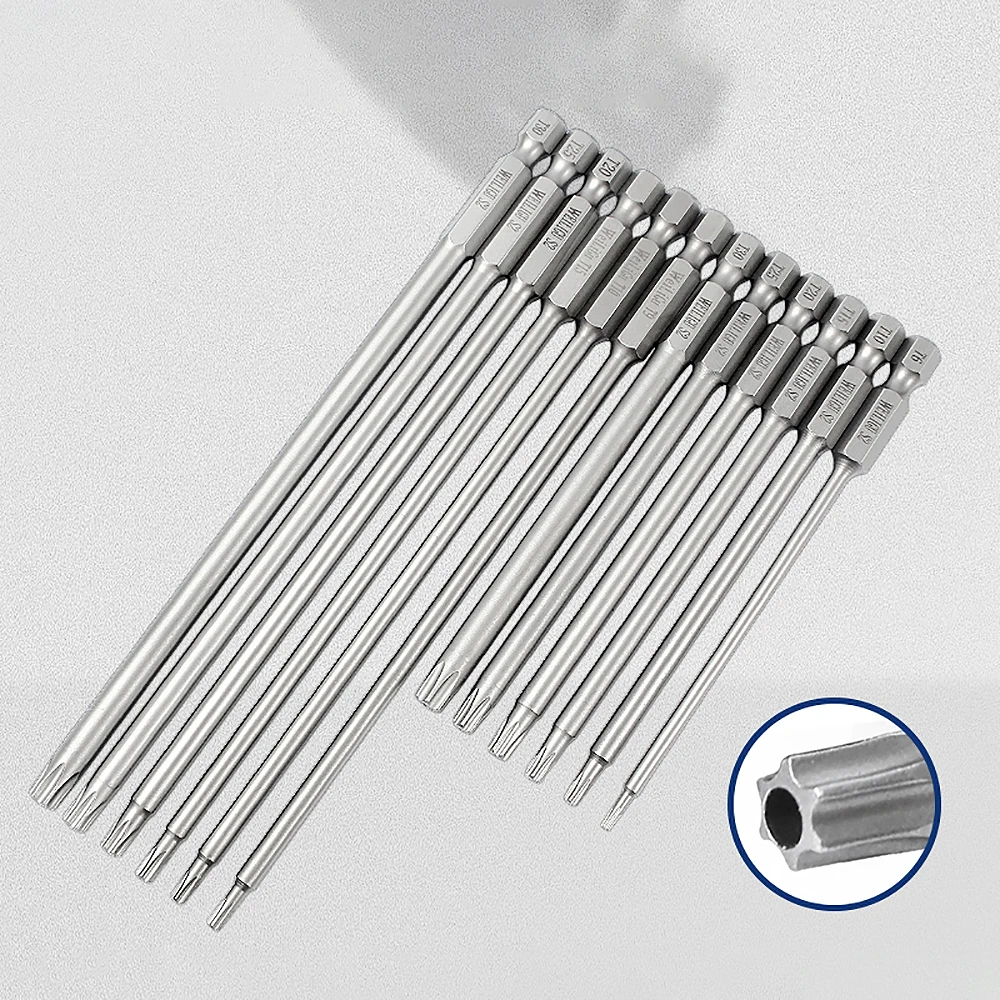 1/4 "Hex Shank Torx Screwdriver Bits 150Mm Obeng Magnetik Torx Screw Driver Bits