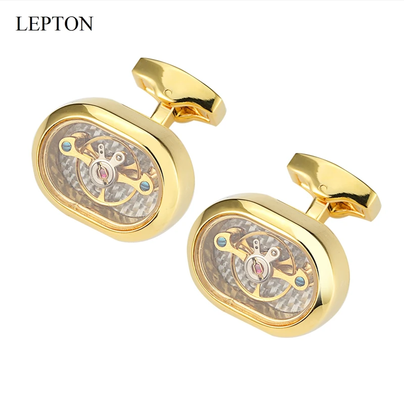 

Hot sales Arrival Movement Tourbillon Cufflinks For Mens Wedding Groom Mechanical Watch Steampunk Gear Cufflink Relojes Gemelos