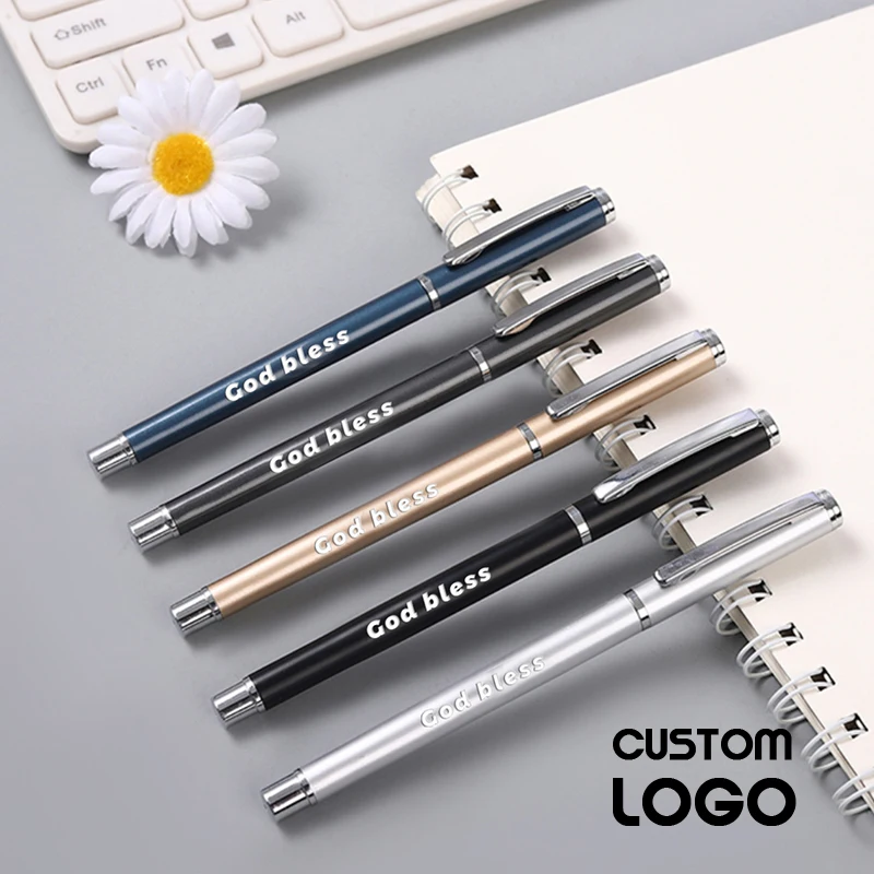 

Free Custom Logo Metal Business Neutral Pen Creative Carving Signature Advertising Pen School Student Business General Pen