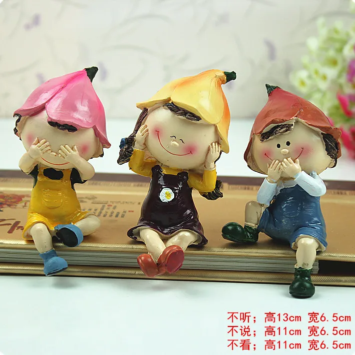 Home decoration ornament resin handicraft living room ornament tree stump three not doll