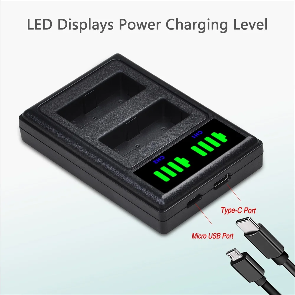 1300 мАч NP-W126 NP-W126S Двойное зарядное устройство со светодиодной подсветкой и портом типа C для Fuji X100F XA10 XA7 XA5 XA3 XA2 XA1 XE2 XE2S XPro1 XPro2