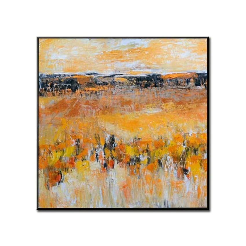 

Beautiful Golden Field Abstract Oil Painting Wall Art Home Decor Picture Modern Oil Painting On Canvas 100% Handpainted Unframe