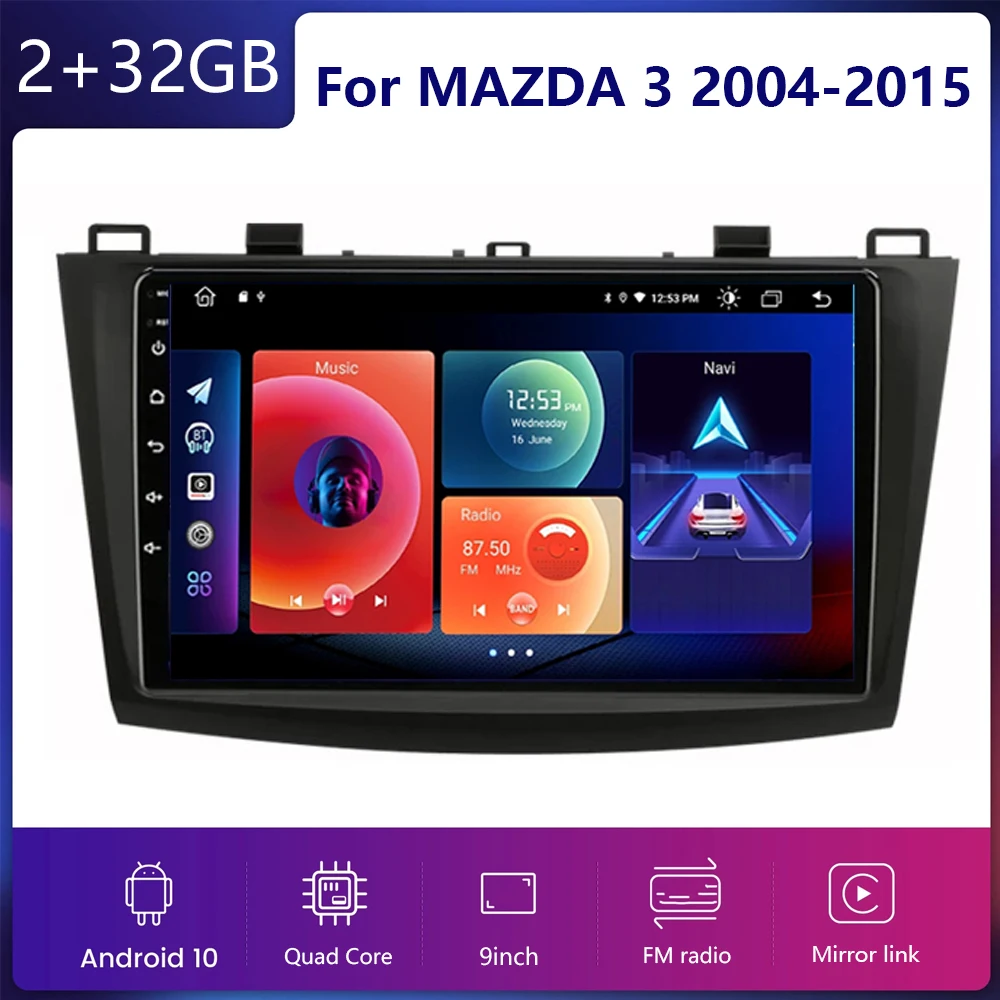 

Android 11 2 Din Car Stereo Audio Radio for Mazda 3 2004-2015 Multimedia Video Touch Screen Player Wifi Speaker MP5 NO DVD 9"