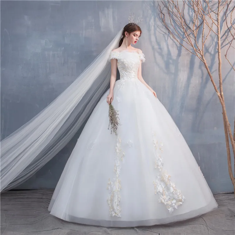 Vestido De novia De encaje con cuello De barco, elegante, ajustado, talla grande, 2022