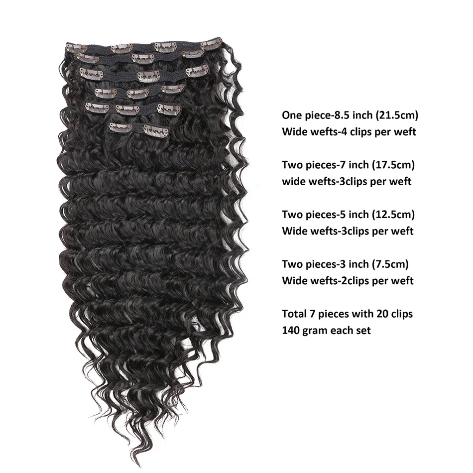 Synthetic​ 24‘’Deep Wave Curly Clip In Hair Extension Double Weft Full Head Japanese Organic Ice Silk Hairpiece For Women