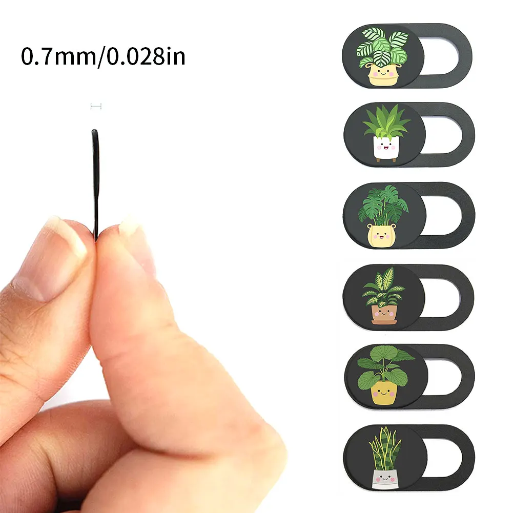 6 unids/set planta lindo Cámara Webcam de privacidad de cubierta de teléfono deslizante de la Lente de la Cámara bloqueador portátil Protector de privacidad adhesiva de la etiqueta engomada para PC