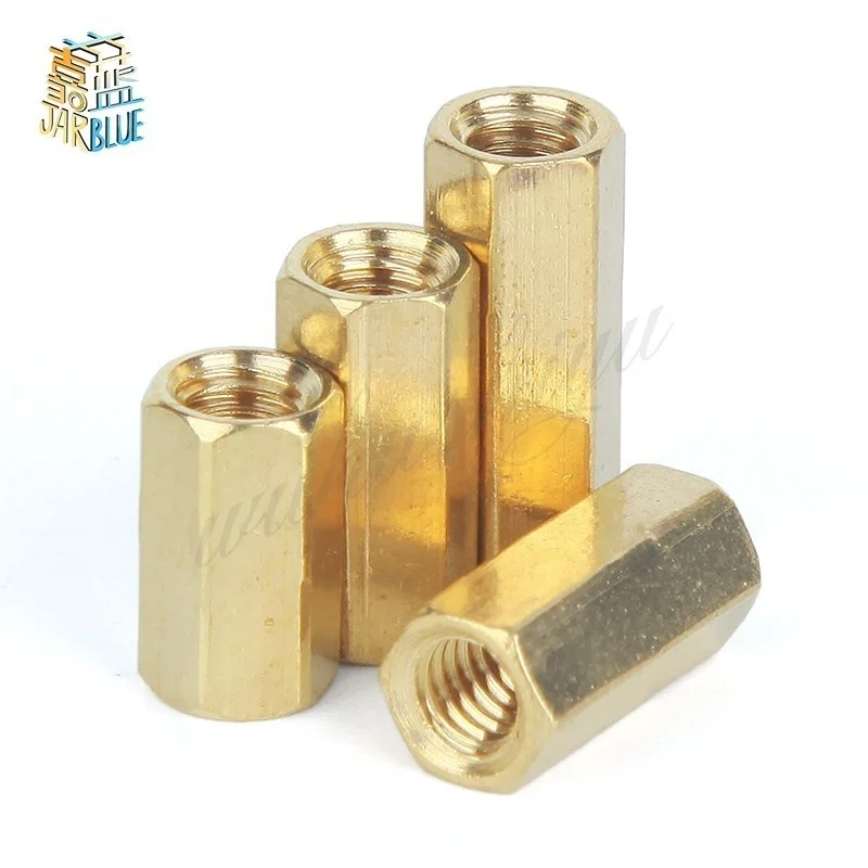 50pcs m3 brass spacer M3*5/6/7/8/10/11/12/14/15/16/18/20/25/30 Female To  Hex Standoff Double Flat copper Hollow cylinders