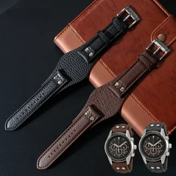 genuine Leather Watch Strap For Fossil CH2564 CH2565 CH2891CH3051 wristband 22mm black brown tray watchband with rivet style