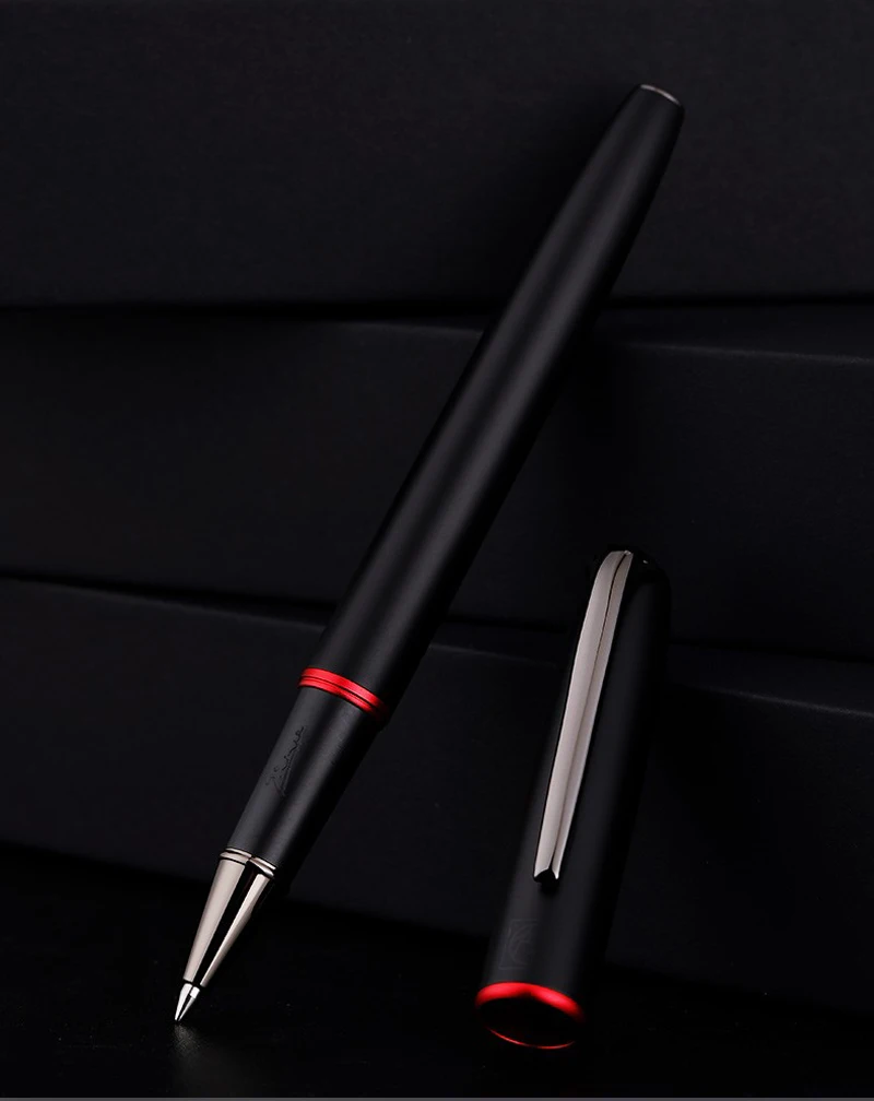 Picasso 916 Pimio Top Quality Metal Roller Ball Pen Titanium Black Matte Barrel For Pocket Portable Writing Pen With Gift Box