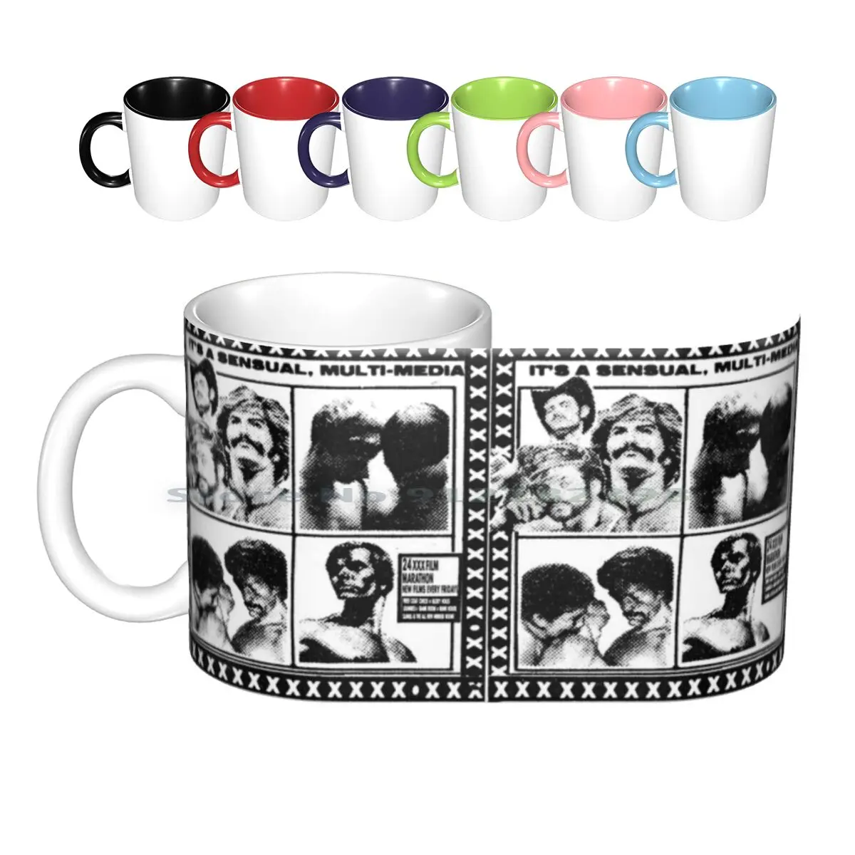 Tazas de cerámica Vintage para arte Gay, Arte erótico, película clásica Nyc Times Square, teatro de películas, tazas de café, taza de té con leche, arte Vintage Gay