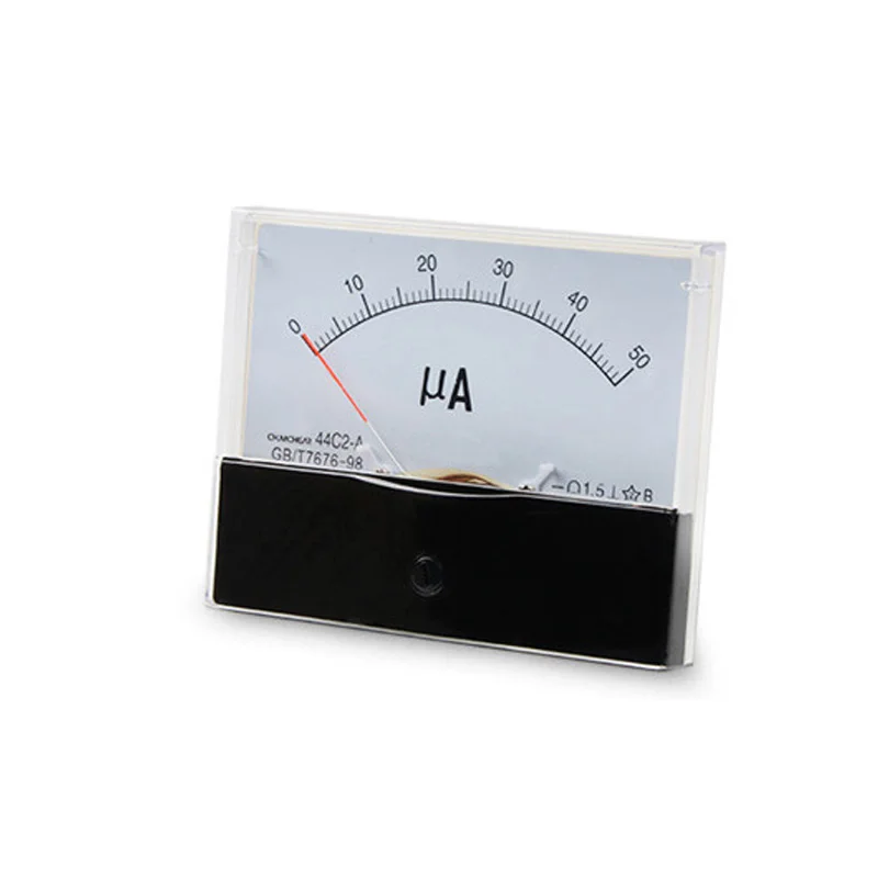 44C2-uA DC Positive And Negative Microampere Ammeter Mechanical Head 50uA 100uA 200uA 500uA 100*80mm