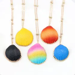 2021 Hot Bohemian Conch Shell Pendant Necklace for Women Fashion Ocean Sea Beach Necklaces Boho Shell Jewelry wholesale