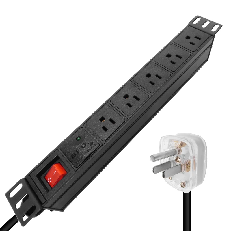 

PDU Cabinet Power Strip US SOCKET Lightning protection aluminium alloy 5AC SOCKET