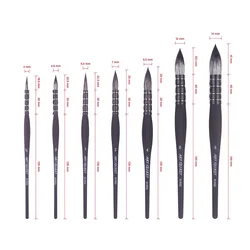 ArtSecret Pro Artist Watercolor Brush 35RSQ Paint Tool Squirrel Hair Mixed Plastic Handle Wash Mop for Gouache Drawing