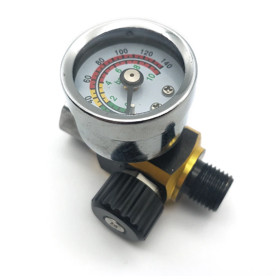 

0-0.10Mpa G1/4 Metal Spray Gun Air Pressure Regulator Gauge Adjustable Universal