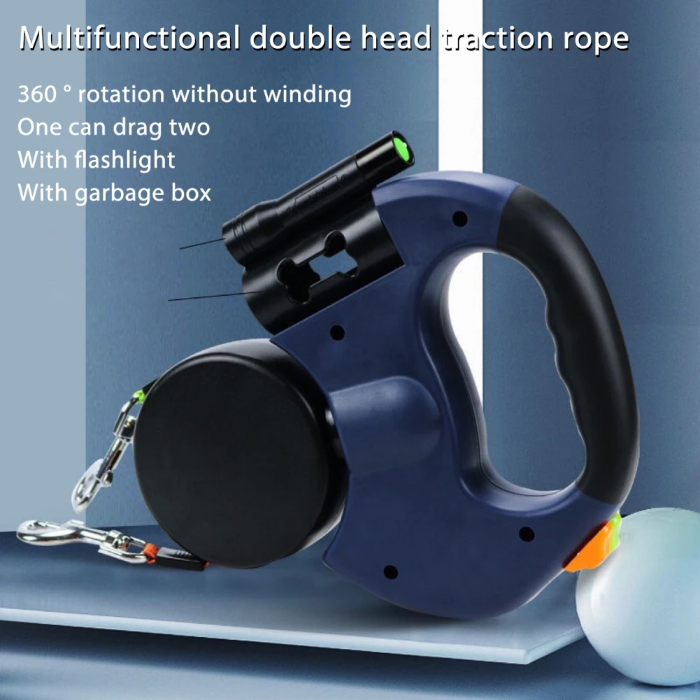 Double Dog Leash Retractable Roulette Leash Pet Walking Lead Small And Big Dog Traction Rope 3M Long Leashes For Two Dogs 1