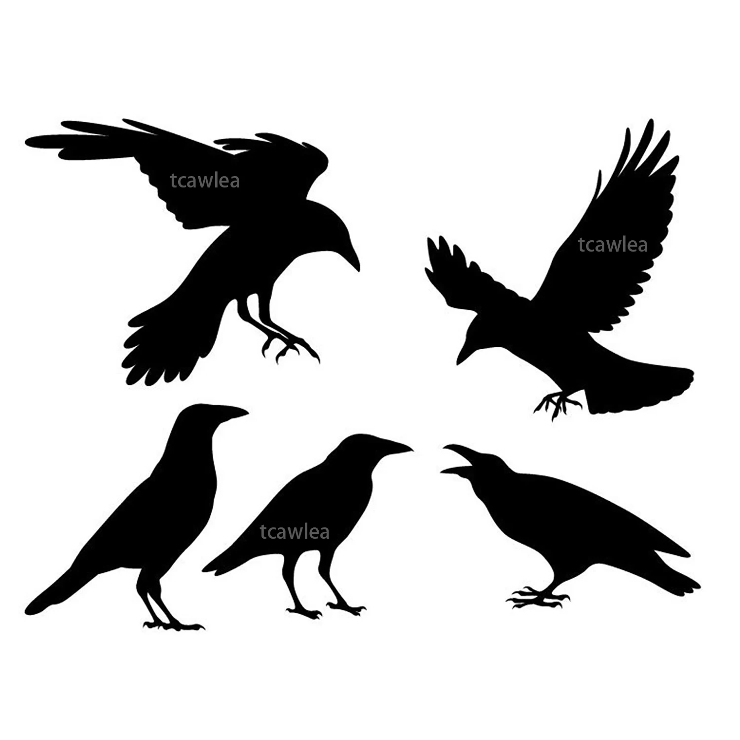 5Pcs Black Crows Metal Cutting Dies Cute Halloween Birds Set Embossing Stencil For DIY Scrapbooking Trick or Treat Card Decor