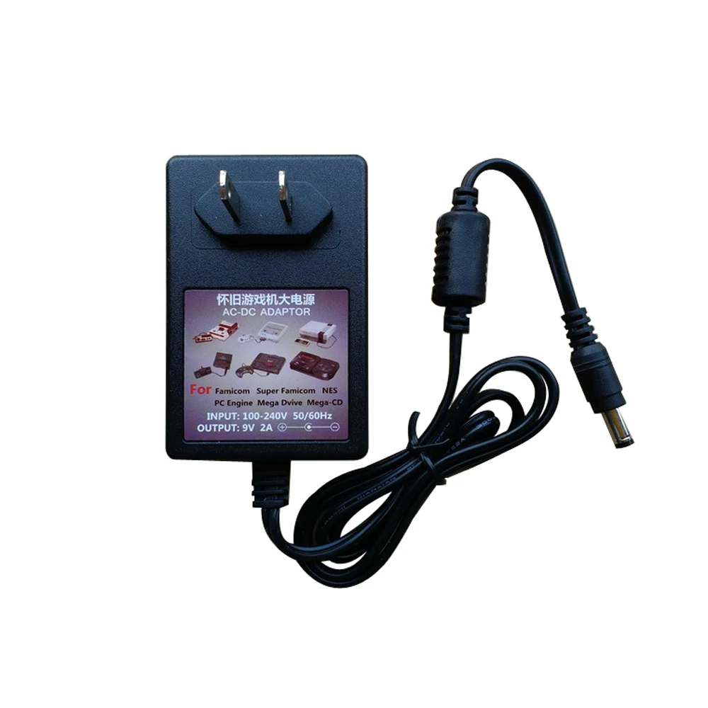 9v 2a adaptador ac para sfc/fc/nes/mdcd/pce substituição da fonte de alimentação