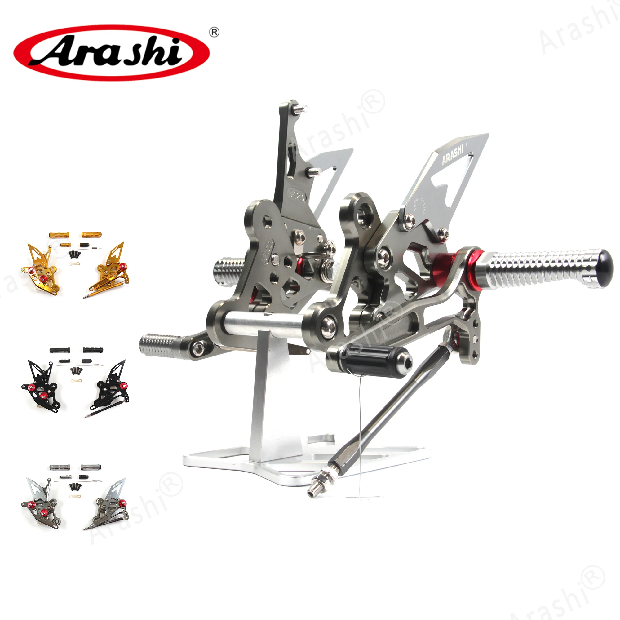 Arashi Rider Rearset For SUZUKI GSXS750 2015 - 2022 Adjustable Footrests Foot Pegs GSX-S750 GSX750S 2015 2016 2017 2018 2019