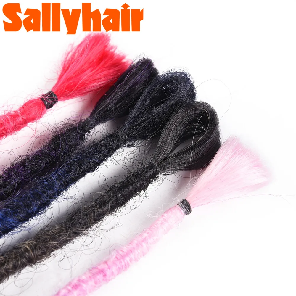 SallyHair 100% Handmade Dreadlocks For Women Men Ombre Color Dreads Synthetic Green Braiding Hair Crochet Braids Styles