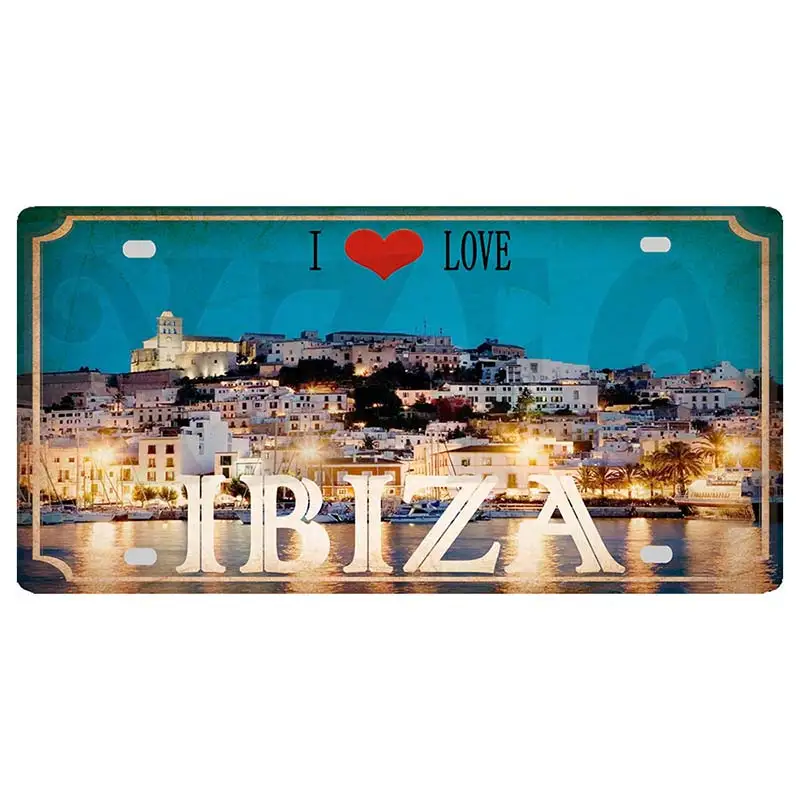 Ibiza Egypt Munich Haikidiki City Metal Sign Tin Plate Vintage Poster For Wall Art Shop Club Bar Home Decor 30X15CM DC-1369A