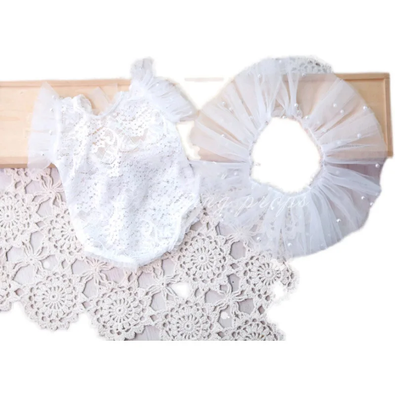 Newborn Photography Props Baby Girl Lace Romper Bodysuits Outfit Photography Clothing for First Picture Shooting Bebe Foto Gift