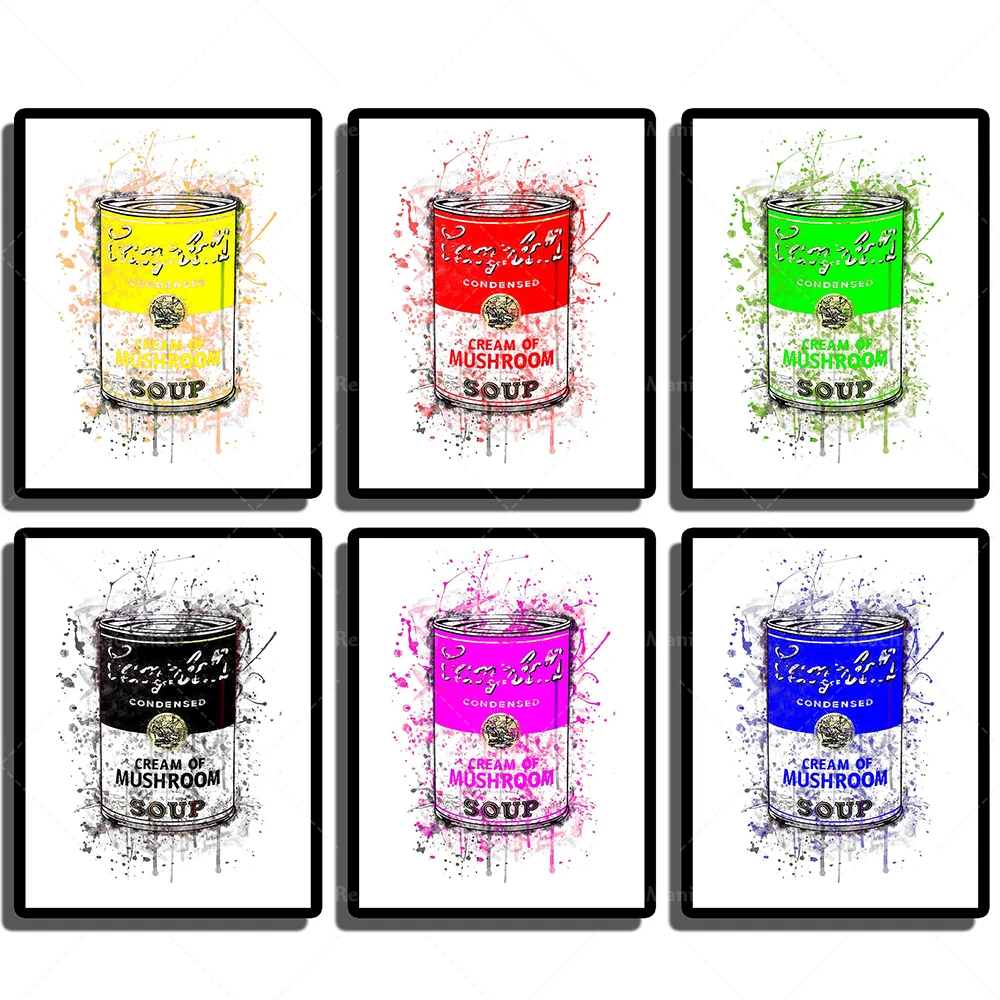 Watercolor tin cans, 2021 mural home decoration, posters, artwork colorful rainbow