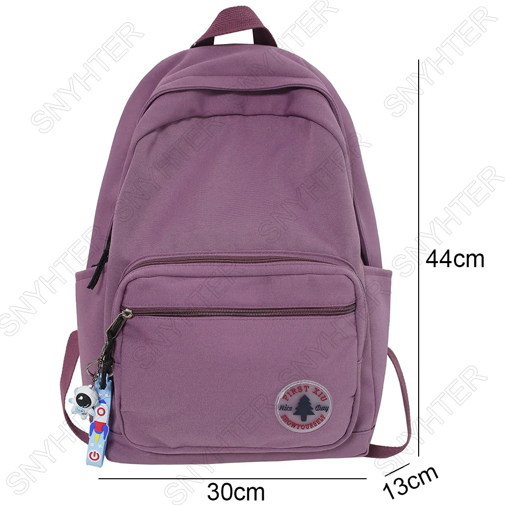 Lady Student Travel Bag Fashion Solid Color Female Laptop Teenage Backpack Cool Girl Cute College Bag Women Kawaii Book Backpack