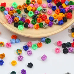 10Pcs 6mm Colorful Spacer knot DIY Necklace Bracelet Rope Spacer Braided Coil Rope Chain End Buckle jewelry supplies Finding