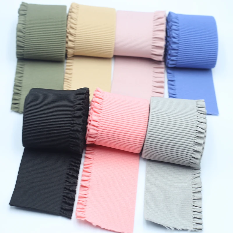 5.5cm Folds Fungus Elastic Band Corset tooth fringe Lace Pattern Rubber Elastic Belt DIY Clothing Sewing Craft Supplies 1 Yard