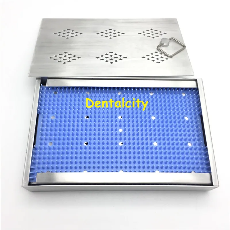 Aluminium Disinfection box sterilization tray with silicone mat surgical instruments