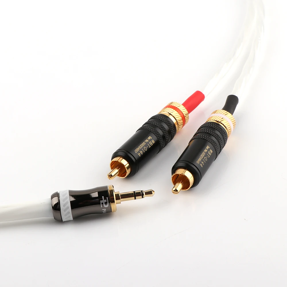 Silver Plated RCA Cable 2RCA to 2.5mm/3.5mm Audio Cable HiFi Stereo AUX RCA Jack 3.5 Y Splitter for Amplifiers