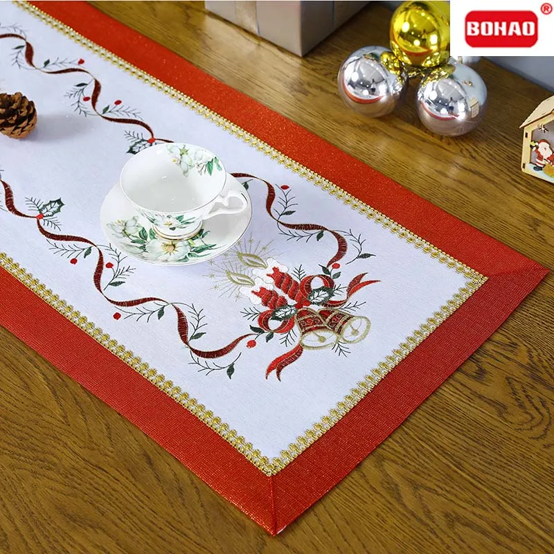 

BOHAO Table Runner For Dining Table Cover Cloth Mat Christmas Decoration Golden Stitch Tablecloths For Rectangular Mat Elegant