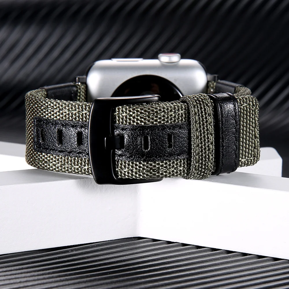 애플 워치 6 5 4 3 2 용 스트랩, 비즈니스 캐주얼 스트랩, 캔버스, 나일론, 남성 및 여성 패션, i watch, 38mm 40mm 42mm 44mm, 애플 스트랩