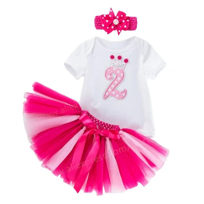 2 Year Birthday Dress Girl Wedding Dress Baby Girl Dress Tutu Princess Dress For Girl Children Christmas Party Dresses