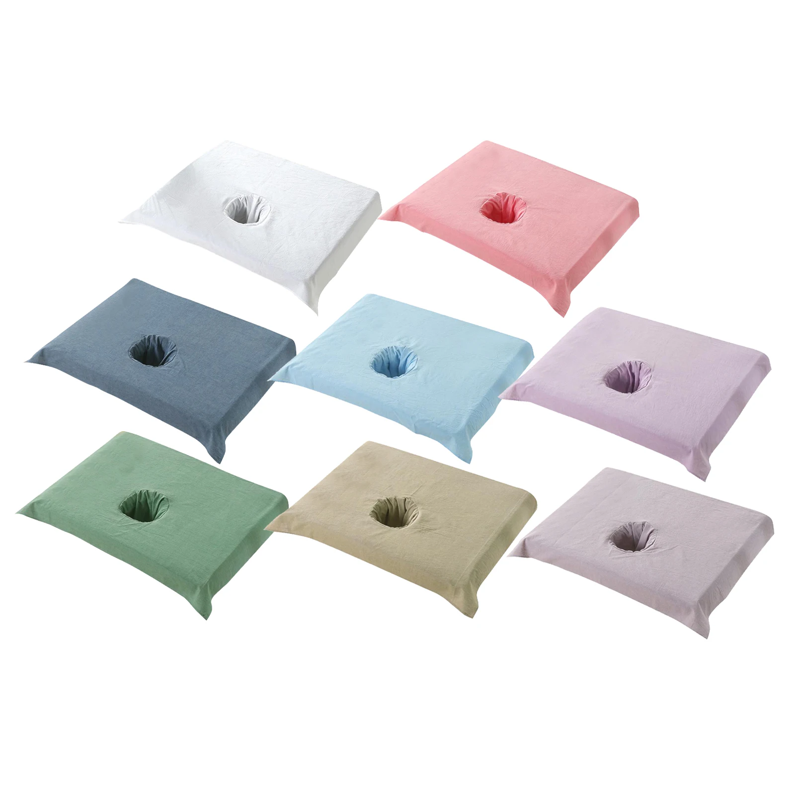 Pure Cotton SPA Half Massage Table Sheet Beauty Bed Face Hole Towel 50*70cm Massage Sheets Covers Massage Table