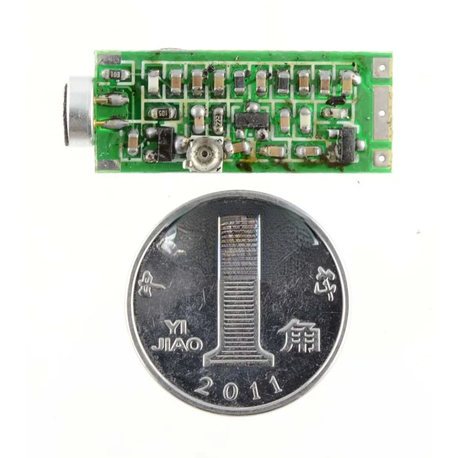ประหยัดความถี่ปรับไมโครโฟน Ultra-Miniature FM เครื่องส่งสัญญาณ FM/ไมโครโฟนไร้สายไมโครโฟนโมดูล