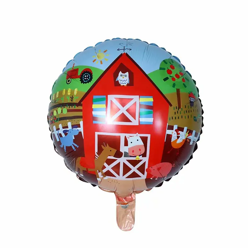 10pcs/lot 45*45cm Cartoon Farm Paradise foil Air Balloons Party Decoration Globos Pasture Animals Foil Helium Balloons Kids Toys