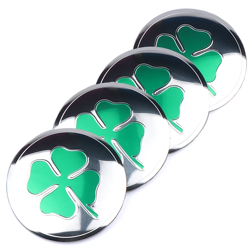 4pcs/lot 56mm Green Clover Delta Car Wheel Center Hub Cap Sticker for Alfa Romeo 147 156 159 166 Giulietta Giulia Spider Mito GT