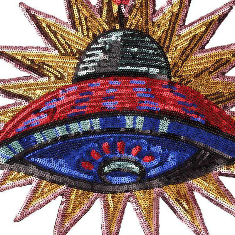 New Large UFO Patch Space Alien Patches Sewing Embroidered Applique for Jacket Clothes Stickers Badge DIY Apparel Accessories